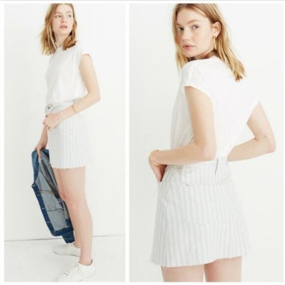 NWT Madewell 26 A-Line Mini Skirt Pompano Stripe - Picture 1 of 11